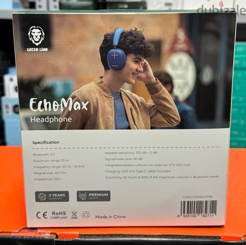 Green lion Echo Max headphone blue 1