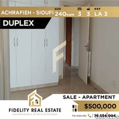 Duplex Apartment for sale in Achrafieh Sioufi LA3