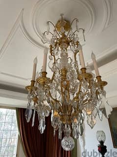 antique French chandelier bronze&baccaratطول ١٤٠سم فرنسية 0