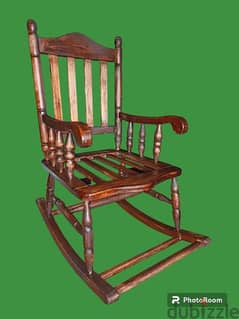 كرسي هزاز خشب مدهونة حسب الطلب بدون فرش 0