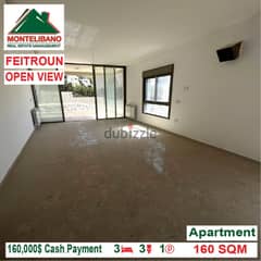 160,000$ Cash Payment!! Apartment for sale in Feitroun!!