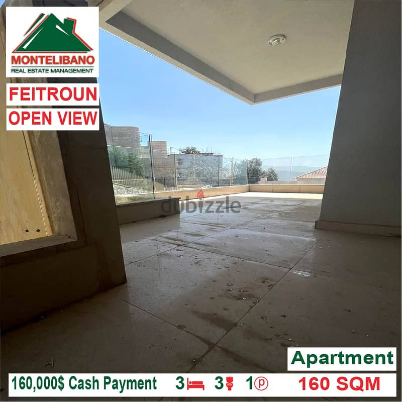 160,000$ Cash Payment!! Apartment for sale in Feitroun!! 3