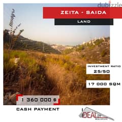 Land for sale in zeita saida 17000 SQM REF#JJ26036
