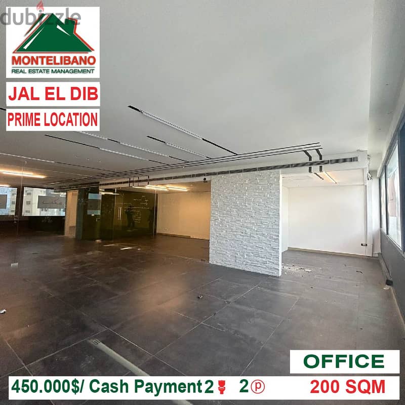450000$!! Prime Location Office for sale located in Jal El Dib 1