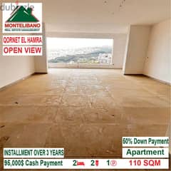95,000$ Cash Payment!! Apartment for sale in Qornet El Hamra!!