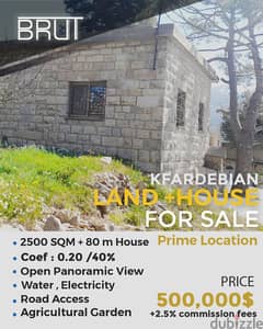 2500 sqm Land with 80 m House for sal in Kfardebian Keserwan