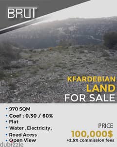 Land for sale in Kfardebian Keserwan!