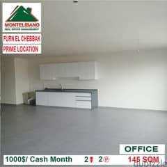 1000$!! Prime Location Office for rent located in Furn El Chebbak