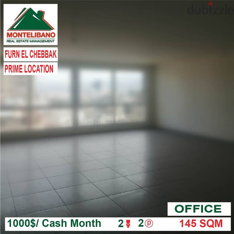 1000$!! Prime Location Office for rent located in Furn El Chebbak 1