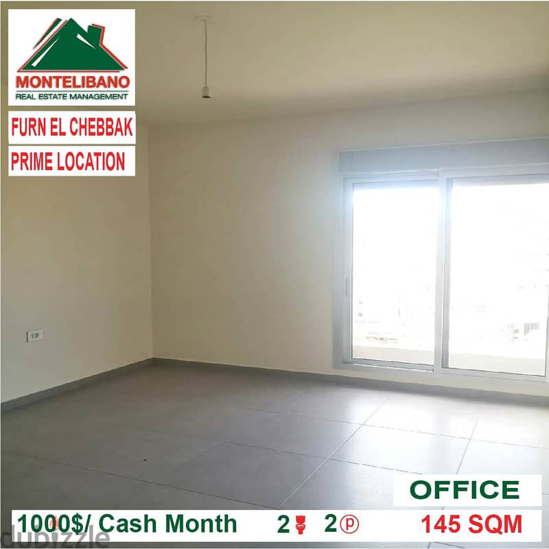 1000$!! Prime Location Office for rent located in Furn El Chebbak 2