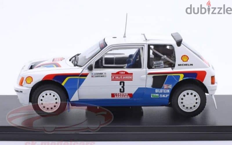 Peugeot 205 T16 (Rally Sanremo 1984) diecast car model 1:24. . 2