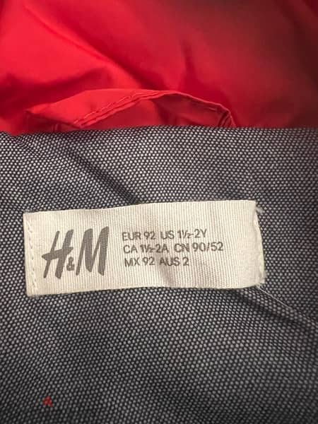 h&m red padded gilet 2