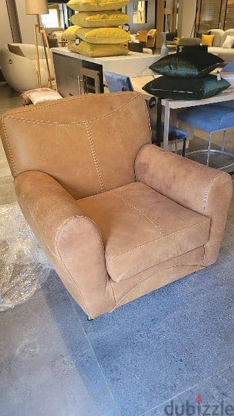 nubuck real  italian leather chairs 3