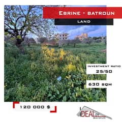 Land for sale in Batroun Ebrine 630 sqm ref#jcf3230