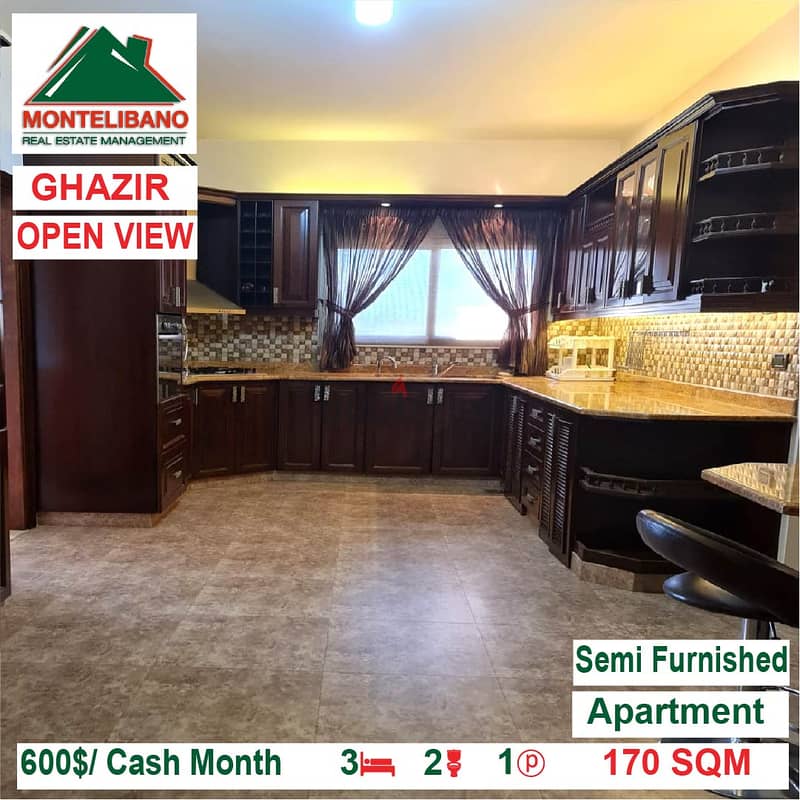 600$/Cash Month!! Apartment for rent in Ghazir!! 3