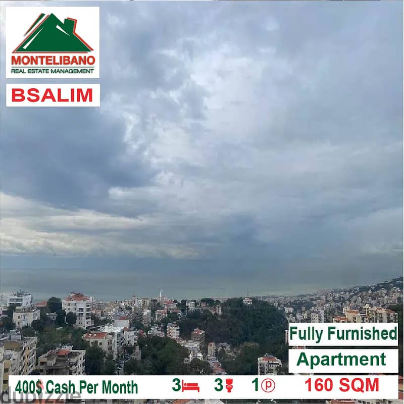 400$/month !! fully furnished apartment in Bsalim for rent!! 0