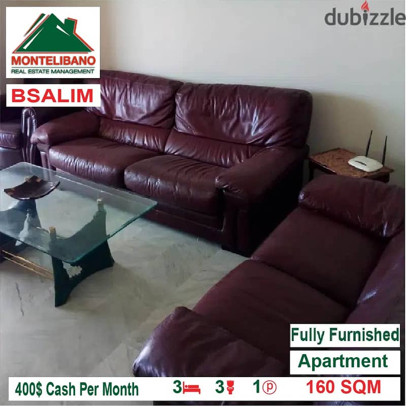 400$/month !! fully furnished apartment in Bsalim for rent!! 1