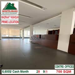6,600$/Cash Month!! Centre Offices for rent in Mazraat Yashouh!! 0