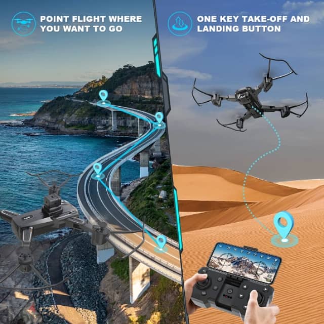 EBOYU 4K Camera Drone - Altitude Hold, WiFi FPV 5