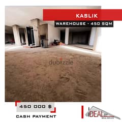 Warehouse for sale in kaslik 450 sqm ref#ma5110