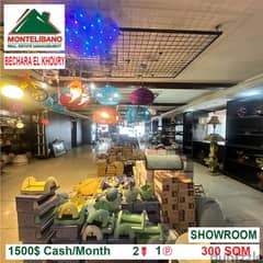 1500$!! Showroom for rent located in Bechara El Khoury