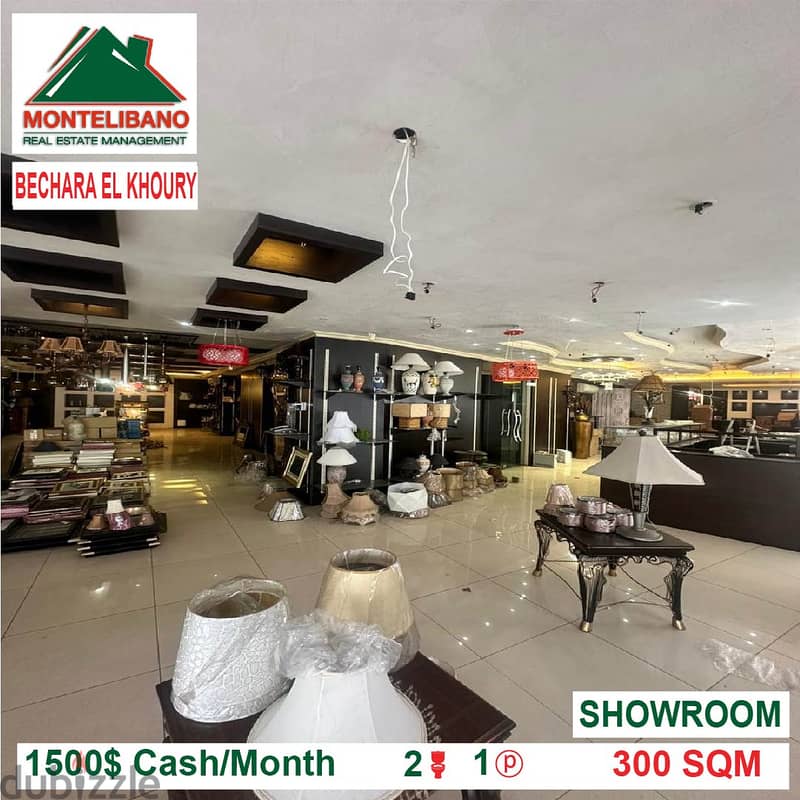 1500$!! Showroom for rent located in Bechara El Khoury 3