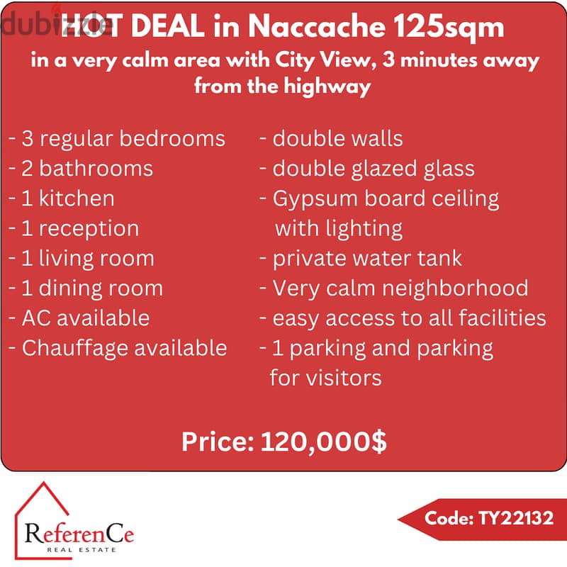 Amazing Apartment for Sale in Naccache شقة رائعة للبيع بالنقاش 0