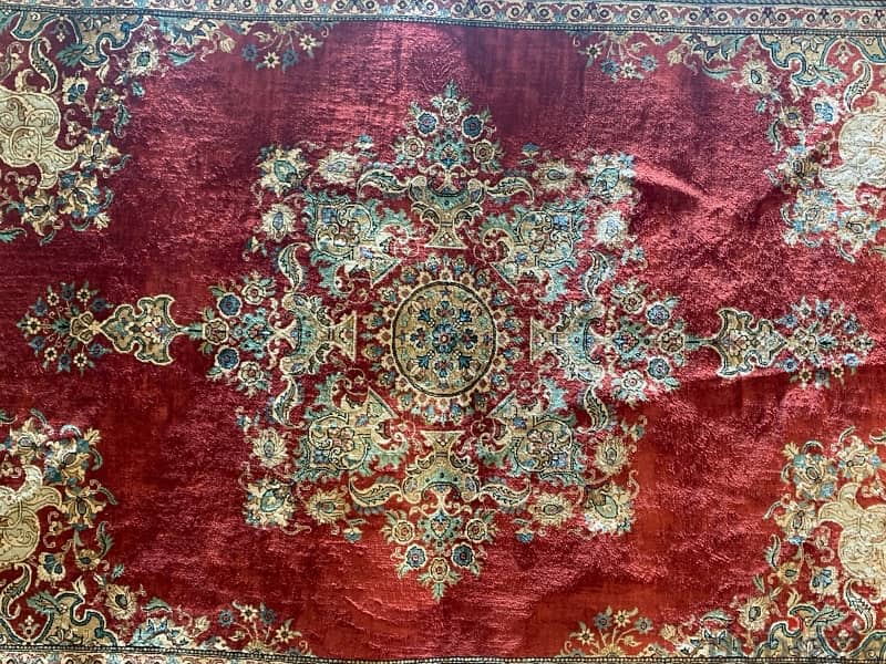 سجادة حرير ممضية من قم Persian silk carpet 1