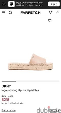 Brand new DKNY beige slide-in slippers