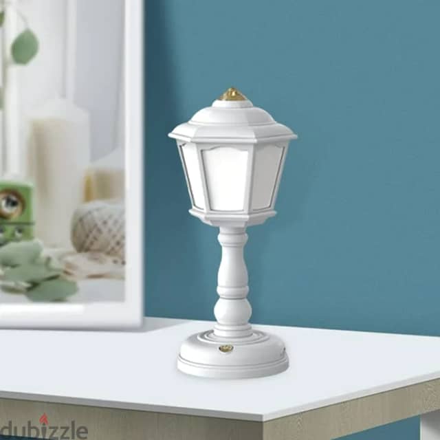 Retro Nightstand Lamp, Dimmable & Cordless, 2 Light Modes 1