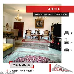 75 000$ Apartment for sale in jbeil 100 SQM REF#JH17161