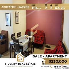 Apartment for sale in Achrafieh Sassine AA23 0