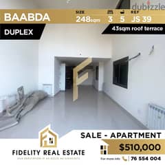 Duplex for sale in Baabda JS39