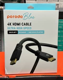 Porodo blue 4k hdmi cable 3m Exclusive offer & original price 0