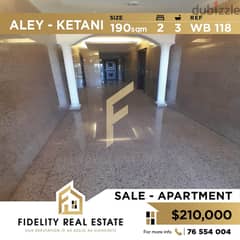 Apartment for sale in Aley Ketani area WB118