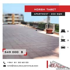 Apartment with Terrace for sale in Horsh Tabet 200 sqm ref#kj94096