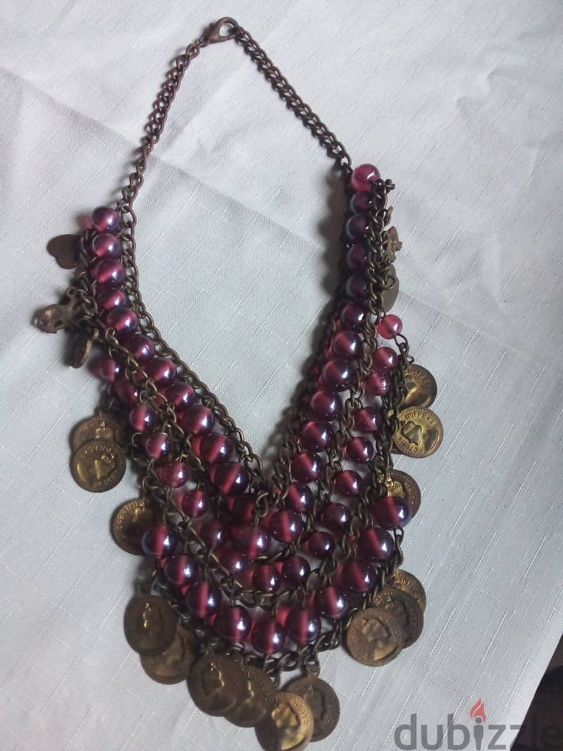 pearl & francs coin necklace 1