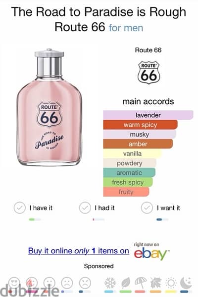 Route 66 100 ML Road to paradise perfum eau de toilette