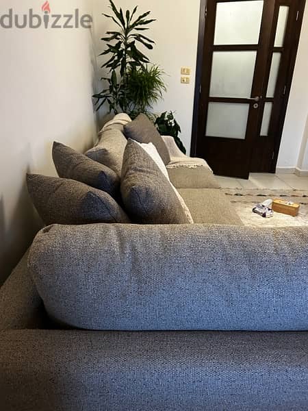 L shaped feather couch 4