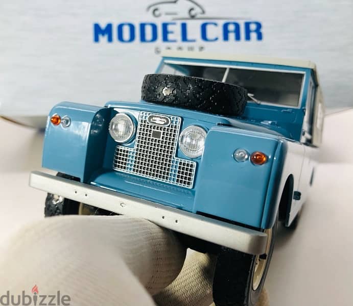 1/18 diecast Land Rover BLUE Series 2 Pickup Softtop By Modelcar 2