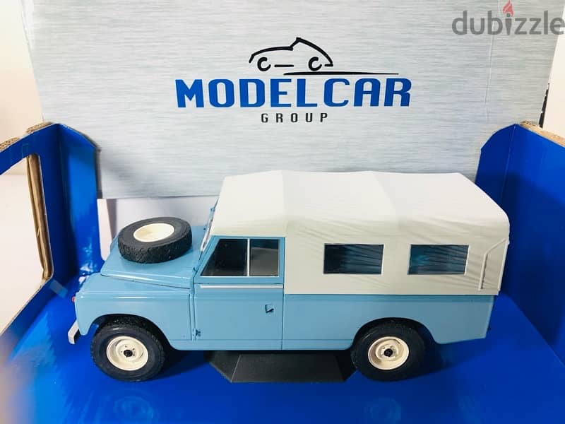 1/18 diecast Land Rover BLUE Series 2 Pickup Softtop By Modelcar 8