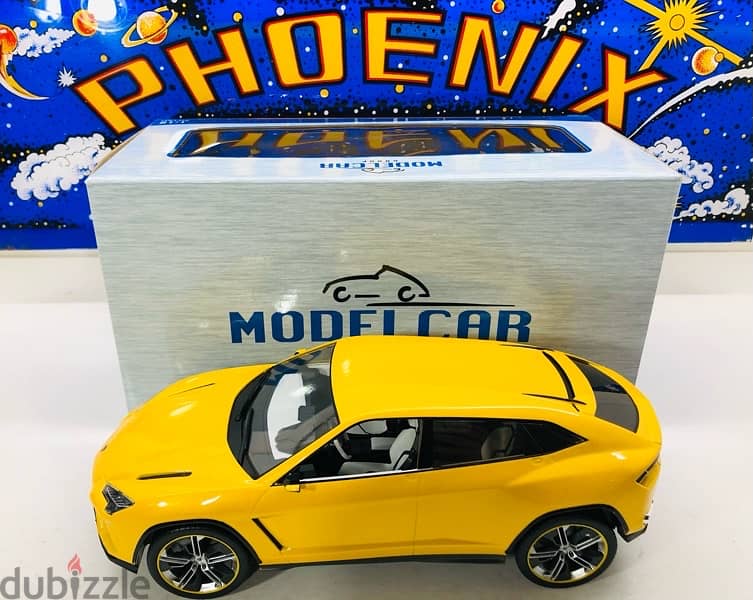1/18 diecast Lamborghini Urus Mettalic Yellow NEW IN BOX. By Modelcar 5