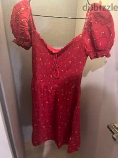 Red floral dress 0