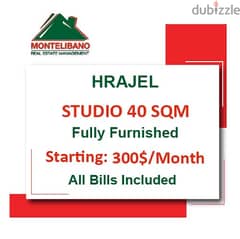 Starting: 300$/Month!! Studios for rent in Hrajel!!