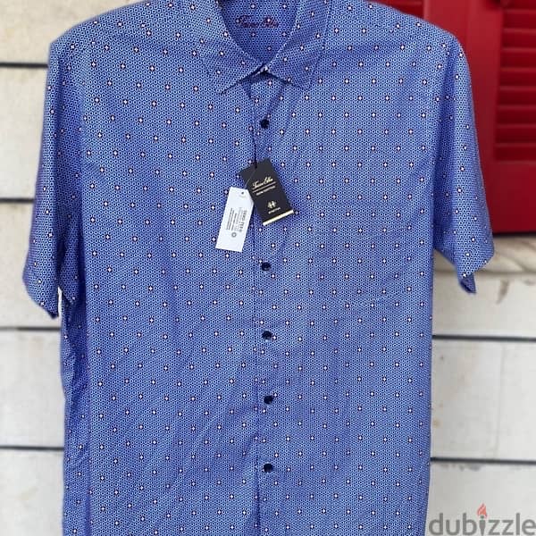 TASSO ELBA Blue Patterned Shirt. 1
