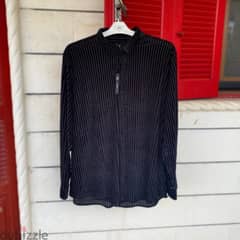 INC Black Velvet Long Sleeve Shirt. 0