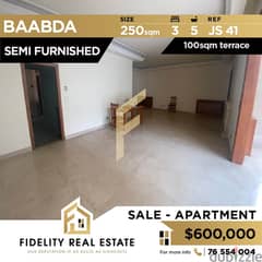 Semi Furnished apartment for sale in Baabda JS41