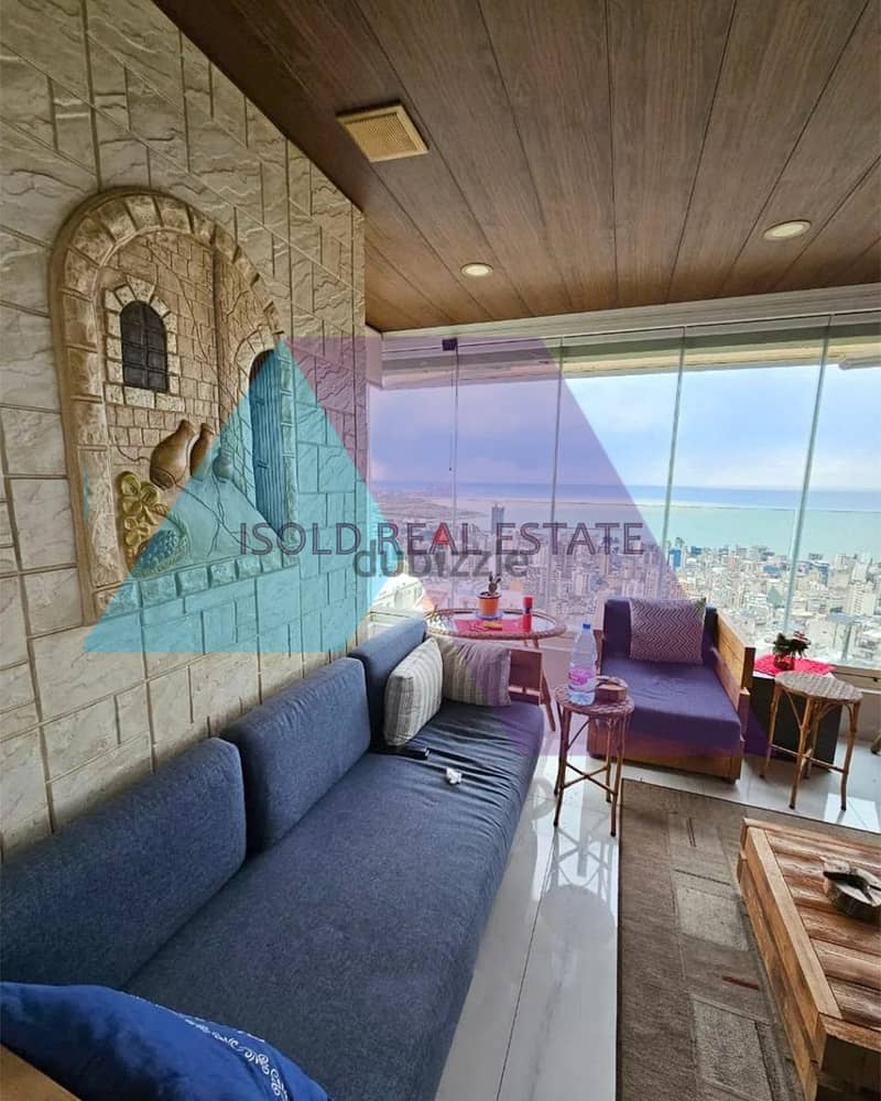 Furnished 230m2 apartment having an open sea view for sale in Byakout 3