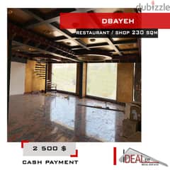 Restaurant / shop for rent in Dbayeh 230 sqm ref#ea15320