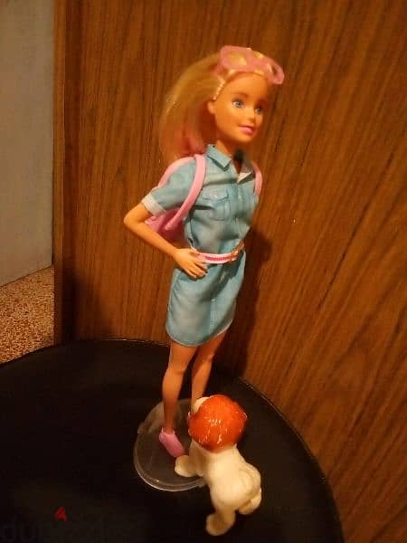Barbie TRAVEL &PUPPY PLAY FASHIONISTAS great unflex doll +2 bags=18$ 2